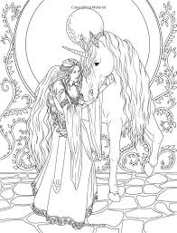 Faerie And Unicorn Coloring Page Unicorn Coloring Pages Fairy Coloring Pages Forest Coloring Book