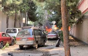 Smoke rising near the blast site at kabul airport uk defence sources said one of the blasts took place by a hotel where british troops and journalists have been staying, followed by small arms fire, while the second one was near abbey gate. Death Toll In Taliban Attack Targeting Afghanistan Aid Workers In Kabul Rises To 9