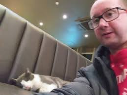 Griffin in Sainsbury's Starbucks this evening amazing to finally meet the  famous canterbury celebrity Griffin