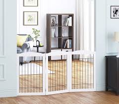 Spirich Freestanding Wire Pet Gate For Dogs 60 Inches Extra Wide 30 Inches Tall Dog Gate For The Houes Doorway Stairs Pet Puppy Safety Fence White 3 Panels Amazon In Baby