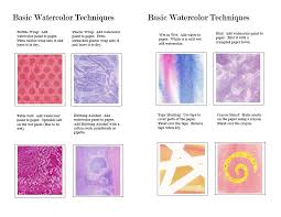 Watercolor Techniques Handout Link To Pdf Watercolor Techniques Basic Watercolor Art Worksheets