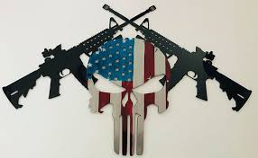Wall art and signs to support your patriotic lifestyle. American Punisher Ar15 Metal Decor Studios