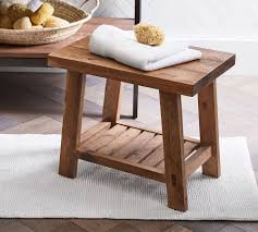 I used the table saw and chop saw to cut the wood to size, pallet wood thickness can vary but in the third image are a few measurements that should help you build yours. Rustic Reclaimed Wood Stool Pottery Barn