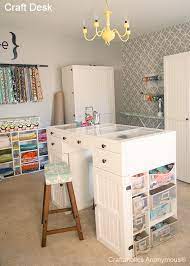 New craftroom desk | your craft room desk will totally accommodate a cabinet as its leg. Desk Small Craft Room Ideas Novocom Top