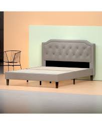 Instantly update your bedroom with this plush platform bed from priage by zinus. Zinus Upholstered Scalloped Platform Bed Frame Strong Wood Slat Support Reviews Furniture Macy S