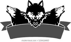 Wolf Pack Banner Logo Illustration Design Logo Design Art Animal Logo