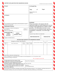 Shippers Declaration For Dangerous Goods Dhhr Dangerous Goods Air Image Dangerous