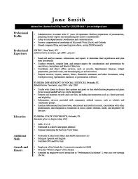 resume profile examples