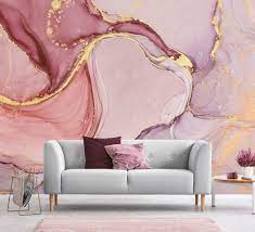 Pink And Lilac Abstract Wallpaper Self Adhesive Peel And Etsy Beauty Room Decor Abstract Wallpaper Salon Interior Design