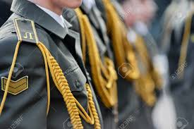 In the french and other armies, epaulettes are also worn by all ranks of elite or ceremonial units when on parade. Closeup Of Military Officers On Parade Wearing Uniform With Epaulettes Stock Photo Picture And Royalty Free Image Image 92004773
