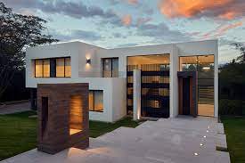 Desain arsitektur tampak depan rumah dua lantai yang berarsitektur modern tropis kontemporer di gambar desain arsitektur denah layout lantai satu rumah modern tropis kontemporer di kota malang. 9 Ciri Desain Kontemporer Untuk Rumah Modern