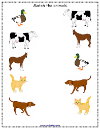 Free Animals Matching Printable Worksheet For Toddler Atividades De Aprendizagem Para Criancas Atividades De Cores Pre Escolares Atividades De Aprendizagem