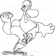 Check spelling or type a new query. Vector Of A Cartoon Strong Quaterback Holding A Football Coloring Page Outline By Toonaday 13440