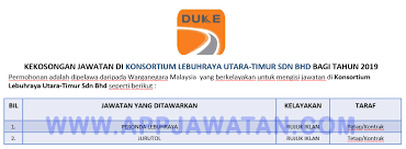 Permohonan jawatan kosong lhdn 2019 bertaraf kontrak kini dibuka. Jawatan Kosong Terkini Di Konsortium Lebuhraya Utara Timur Sdn Bhd Appjawatan Malaysia