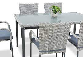 grey hamilton 7 piece outdoor dining setting amart furniture