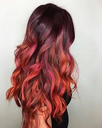 Frisuren Halblang Langes Lockiges Rotes Haar Ombre Effekt Moderne Haarfarben Effekt Frisuren Halblang La Hair Styles Hair Color 2018 Pretty Hair Color