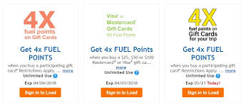 The kroger rewards world mastercard rewards loyal kroger shoppers with points on their purchases, but the points are worth so little, you're better off with just make sure to keep a separate loyal shopper card to earn those fuel points. Expired 4x Fuel Points On Visa Mastercard And Other Gift Cards At Kroger