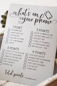 Grey What S On Your Phone Bridal Shower Game Rustic Grey Bridal Shower Game What S On Your Phone Bridal Shower What S On Your Phone Game In 2020 Wedding Shower Games Wedding Table