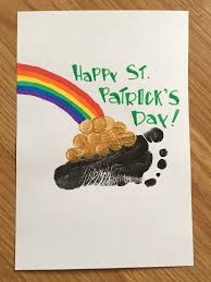 Here's a list of st patricks day crafts for kids! St Patrick S Day Footprint Art This Is The Perfect Diy Craft To Do With Your Child St Patrick S Day Crafts St Patricks Day Crafts For Kids St Patricks Crafts