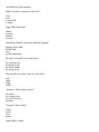 Check out this breakdown of lord of the flies and tips of what to include in your book report including the events of the story. Lord Of The Flies Quiz Questions Pdf