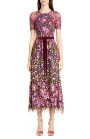 Free Shipping And Returns On Marchesa Notte Embroidered Midi Cocktail Dress At Nordstrom Com Delicate Embroide Midi Cocktail Dress Cocktail Dress Lace Fashion