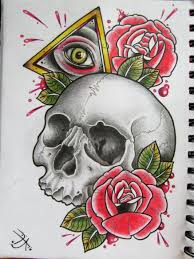 Fantasy tattoo done in a unique manner when it comes to the contained elements. Neo Traditional Skull Tattoo Flash Novocom Top