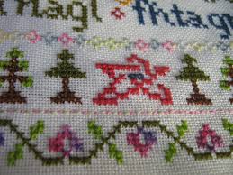 Designed for 14 count white aida, but will work fine for any count or colour pattern info: I D Like A Vintage Cthulhu Cross Stitch Sampler Please Picky Miss