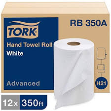 Tork Advanced Hand Towel Roll H21 Disposable Paper Towel Roll Rb350a 100 Recycled Absorbent Soft 1 Ply White 12 Rolls X 350 Ft Hand Towels Paper Towel Rolls Towel