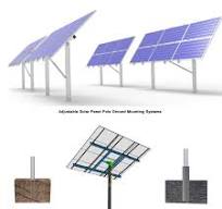 Solar Panel Pole Ground Mounting Systems, Angle Adjustable