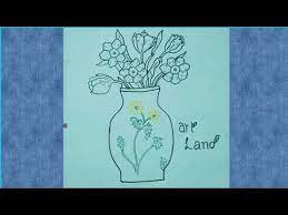 رسم اناء للزهور خطوه بخطوه للمبتدئين والأطفال رسم وتلوين مزهرية easy flower vase step by step youtube art youtube