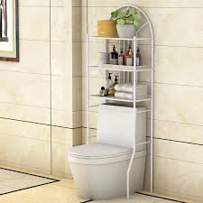 Des supports solides et modernes. Costway Etagere Pour Toilette Etagere Wc Meuble De Rangement Dessus Wc Salle De Bains Lave Linge 3 Tablettes Etageres En Metal Blanc 59 X 37 X 173 Cm Walmart Canada