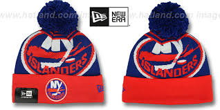 New york islanders logo by unknown author license: New York Islanders Logo Whiz Royal Orange Knit Beanie Hat By New Era