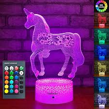 Amazon Com Yeeseejee Unicorn Gifts Night Light With 16 Colors Adjustable Remote 7 Colors Dimmable Smart Touch Unic Unicorn Toys Unicorn Gifts Toys For Girls