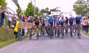 In case you haven't seen that tour de france 2021 crash video circulating online, a spectator and her cardboard sign took out dozens of cyclists in this year's race. Goplwfegoq6mim