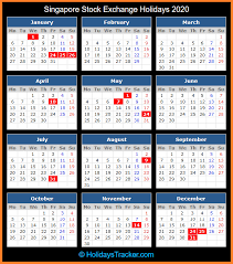 Singapore Stock Exchange Sgx Holidays 2020 Holidays Tracker