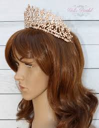 FAST Shipping!!! Rose Gold Swarovski Tiara, Crystal Sparkle Wedding Tiara,  Bridal Sweet 16 Crown, Princess Sweet 16 Quinceañera XV Años