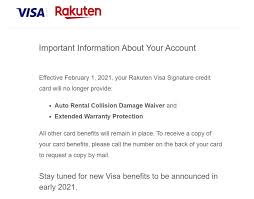 It can also offer the opportunity to earn rewards, enjoy travel perks, get cash back and build up your credit history. Rakuten Visa Drops Cdw And Extended Warranty 2 1 21