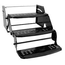 Our stepabove rv step system gives you more stability, security and safety as you enter and exit your rv. Rv Steps 24 Triple Step In Black Recpro