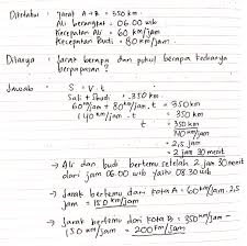 Tentukan berapa jarak kota a ke kota b pada peta bila skla yang digunakan adalah 1 : Matlanjut 2 Berpapasan Dengan Waktu Berangkat Yang Sama