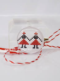 Martisor Unisex Motiv Traditional Romanesc Dansatori Model 2017 Christmas Bulbs Christmas Ornaments Cross Stitch