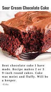 Sour Cream Chocolate Cake Sour Cream Recipes Sour Cream Chocolate Cake Homemade Cake Recipes Chocolate
