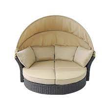 Features Light Brown Fabric Handmade From 100 Recyclable Resin Wicker Style Contemporary Product Typ Outdoor Daybed Patio Daybed Outdoor Furniture