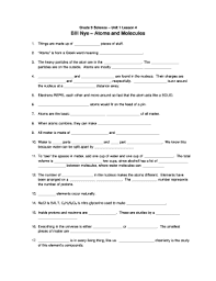 Bill nye phases of matter worksheet answers. Grade 9 Science Unit 1 Lesson 4 Bill Nye Atoms And Molecules Fill Online Printable Fillable Blank Pdffiller