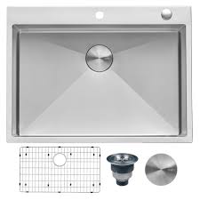 One side of the sink (typically the side facing the kitchen) is flattened and the opposite side (where the faucet sits) is rounded. Ruvati 30 X 22 In Drop In Tight Radius Topmount 16 Gauge Stainless Steel Kitchen Sink Single Bowl Rvh8009 The Home Depot