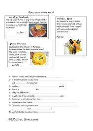Food Around The World Reading Comprehension Worksheets Comprehension Worksheets Food