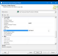Please note that development of mysql query browser has been discontinued. Connect To A Mysql Data Source Sql Server Import And Export Wizard Sql Server Integration Services Ssis Microsoft Docs