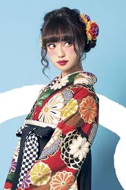 レトロ柄 袴 赤色 黒色 商品画像2 成人式 ヘアスタイル レトロ 袴 卒業式 ヘアスタイル 卒業式 袴