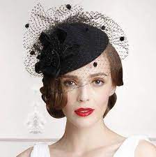 Elegant Flower Pillbox Hat For Women Plain Black Wool Hats With Veil Hatsforwomenblack Hatsforwomenwinter Hats For Women Black Wool Hat Top Hats For Women