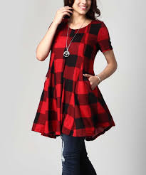 reborn collection red buffalo check swing tunic dress plus