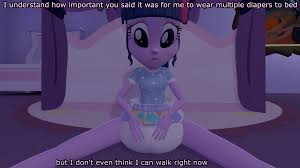 2105998 - suggestive, artist:northern haste, sci-twi, twilight sparkle,  dog, human, equestria girls, g4, 3d, 4k, bed, blue (blues clues), blues  clues, clothes, diaper, diaper fetish, female, fetish, high res, luvs,  multiple diapers,